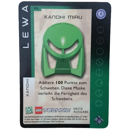 Trading Card, Bionicle Game: QftM - 75 Great Masks - Lewa - Kanohi Miru