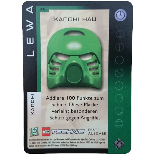 Trading Card, Bionicle Game: QftM - 76 Great Masks - Lewa - Kanohi Hau