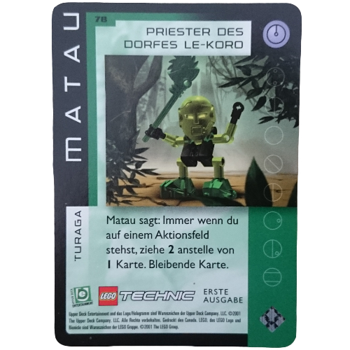 Trading Card, Bionicle Game: QftM - 78 Turaga - Matau - Chief of Le-Koro Village