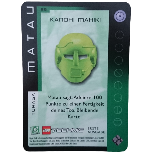 Trading Card, Bionicle Game: QftM - 80 Turaga - Matau - Kanohi Mahiki