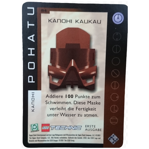 Trading Card, Bionicle Game: QftM - 84 Toa - Great Masks - Pohatu - Kanohi Kaukau