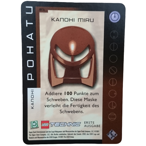 Trading Card, Bionicle Game: QftM - 85 Toa - Great Masks - Pohatu - Kanohi Miru