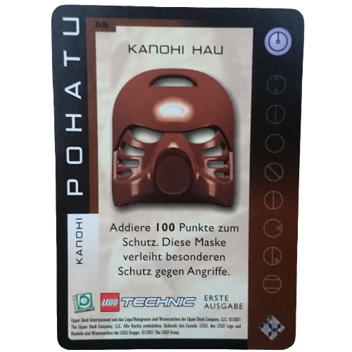 Trading Card, Bionicle Game: QftM - 86 Toa - Great Masks - Pohatu - Kanohi Hau