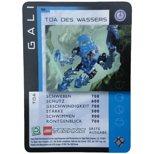 Trading Card, Bionicle Game: QftM - 91 Toa - Gali - Toa of Water