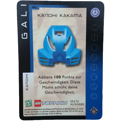 Trading Card, Bionicle Game: QftM - 92 Great Masks - Gali - Kanohi Kakama
