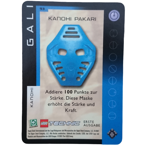Trading Card, Bionicle Game: QftM - 93 Great Masks - Gali - Kanohi Pakari