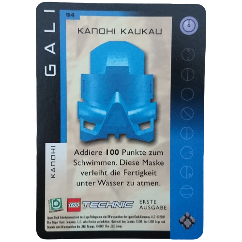 Trading Card, Bionicle Game: QftM - 94 Great Masks - Gali - Kanohi Kaukau