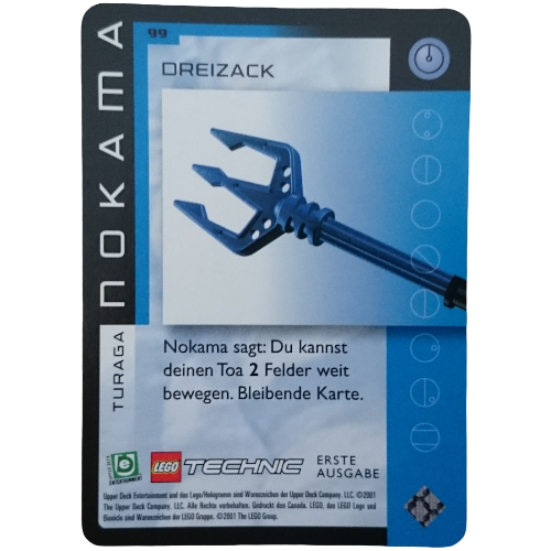 Trading Card, Bionicle Game: QftM - 99 Turaga - Nokama - Fork-Shaped Staff