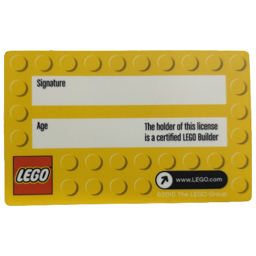Official LEGO Builder License, Lenticular Card