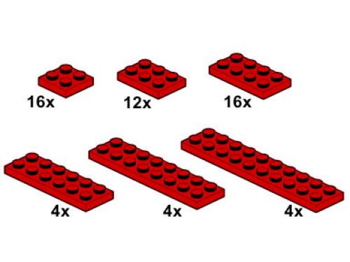 LEGO Red Plates 2 x n