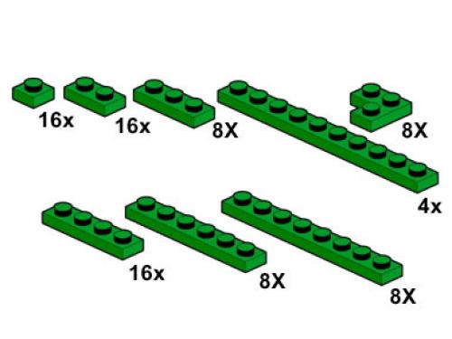 LEGO Green Plates 1 x n