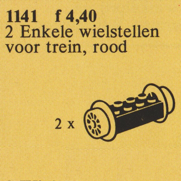 LEGO Wheel Bricks with Small Red Train Wheels