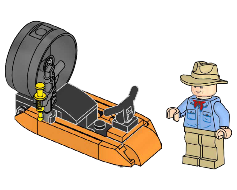 LEGO Alan Grant and Propeller Boat