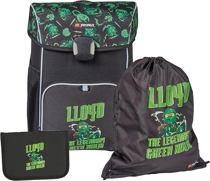 LEGO 203062508 Ninjago Lloyd Backpack with Gym Bag and Pencil Case box