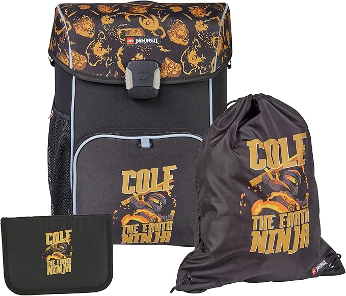 LEGO 203062513 Ninjago Cole Backpack with Gym Bag and Pencil Case box