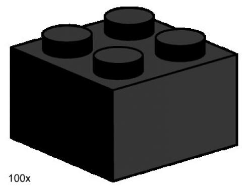LEGO 2 x 2 Black Bricks
