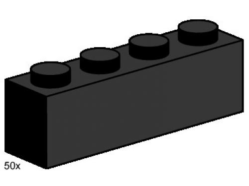 LEGO 1 x 4 Black Bricks
