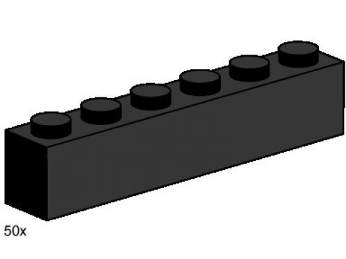 LEGO 1 x 6 Black Bricks