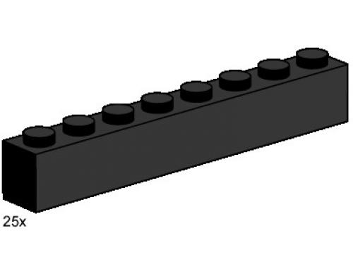 LEGO 1 x 8 Black Bricks
