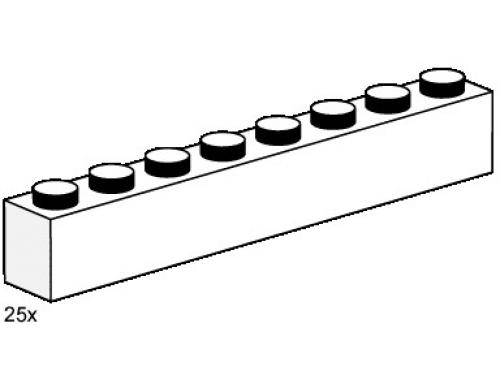 LEGO 1 x 8 White Bricks