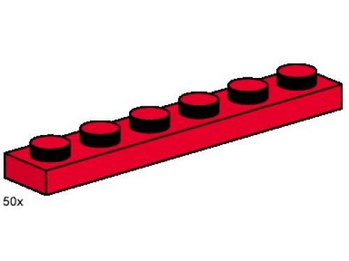 LEGO 1 x 6 Red Plates