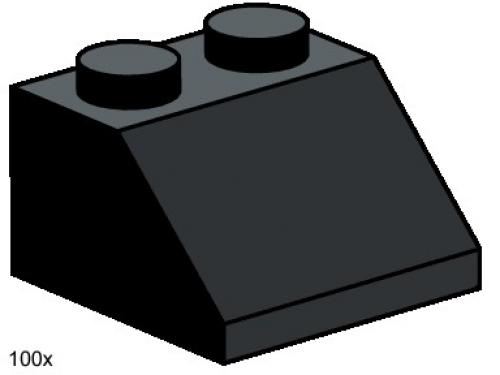 Main image of LEGO 2 x 2 Roof Tiles Steep Sloped Black (3495-1)