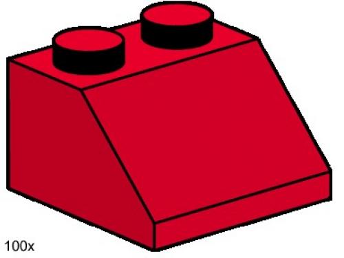 LEGO 2 x 2 Roof Tiles Steep Sloped Red