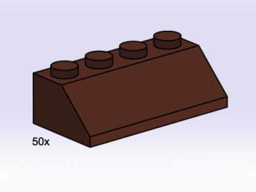 Main image of LEGO 2 x 4 Roof Tile Brown (3755-1)