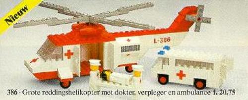 Main image of LEGO Helicopter and Ambulance (386-1)