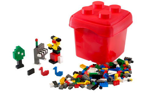 LEGO Fun with Bricks {small red bucket}
