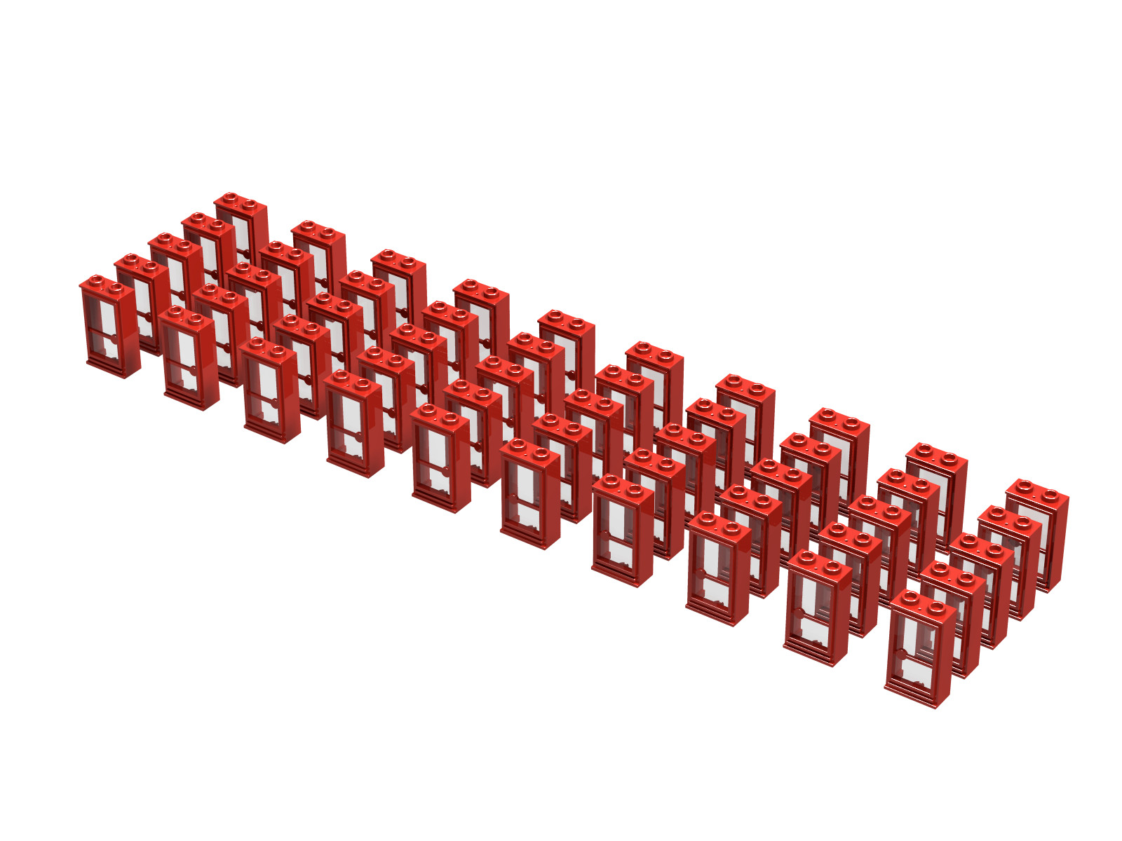 LEGO 1 x 2 x 3 Doors Refill, Red