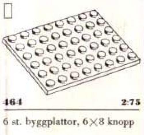 LEGO 6 x 8 Plates, White