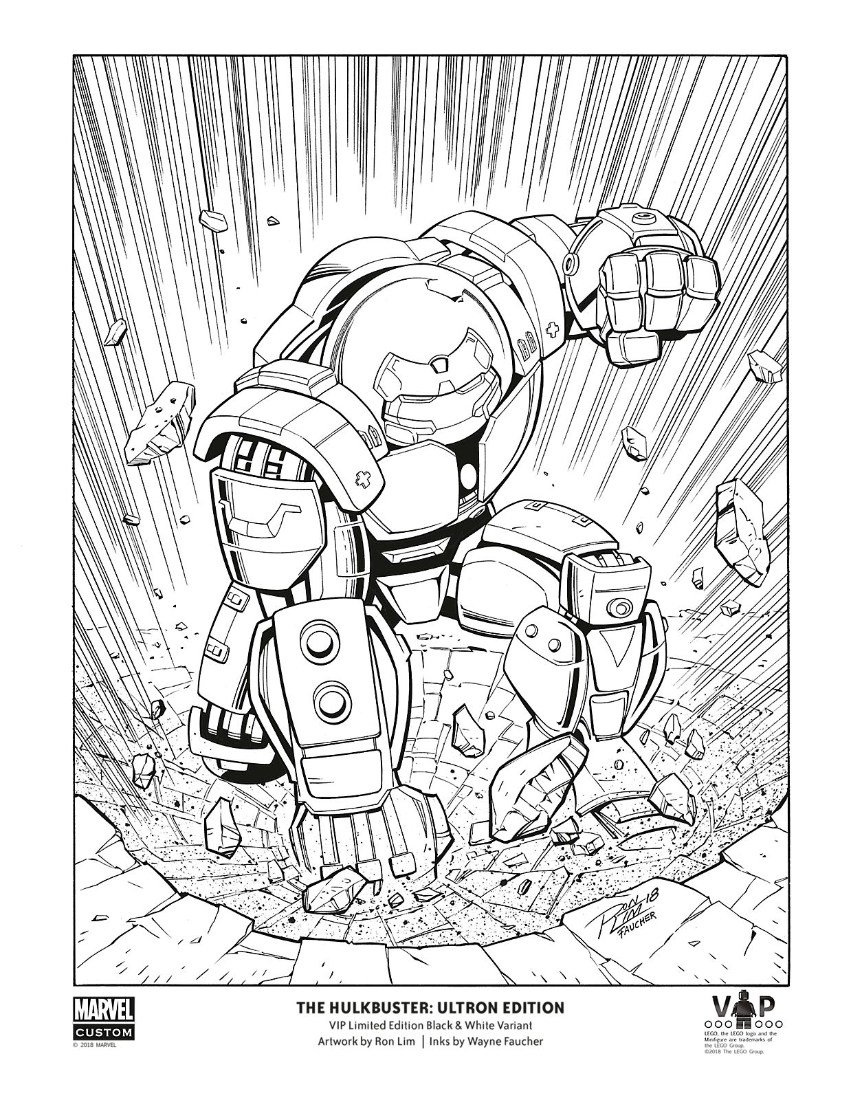 LEGO 5005574 The Hulkbuster: Ultron Edition Black & White Art Print