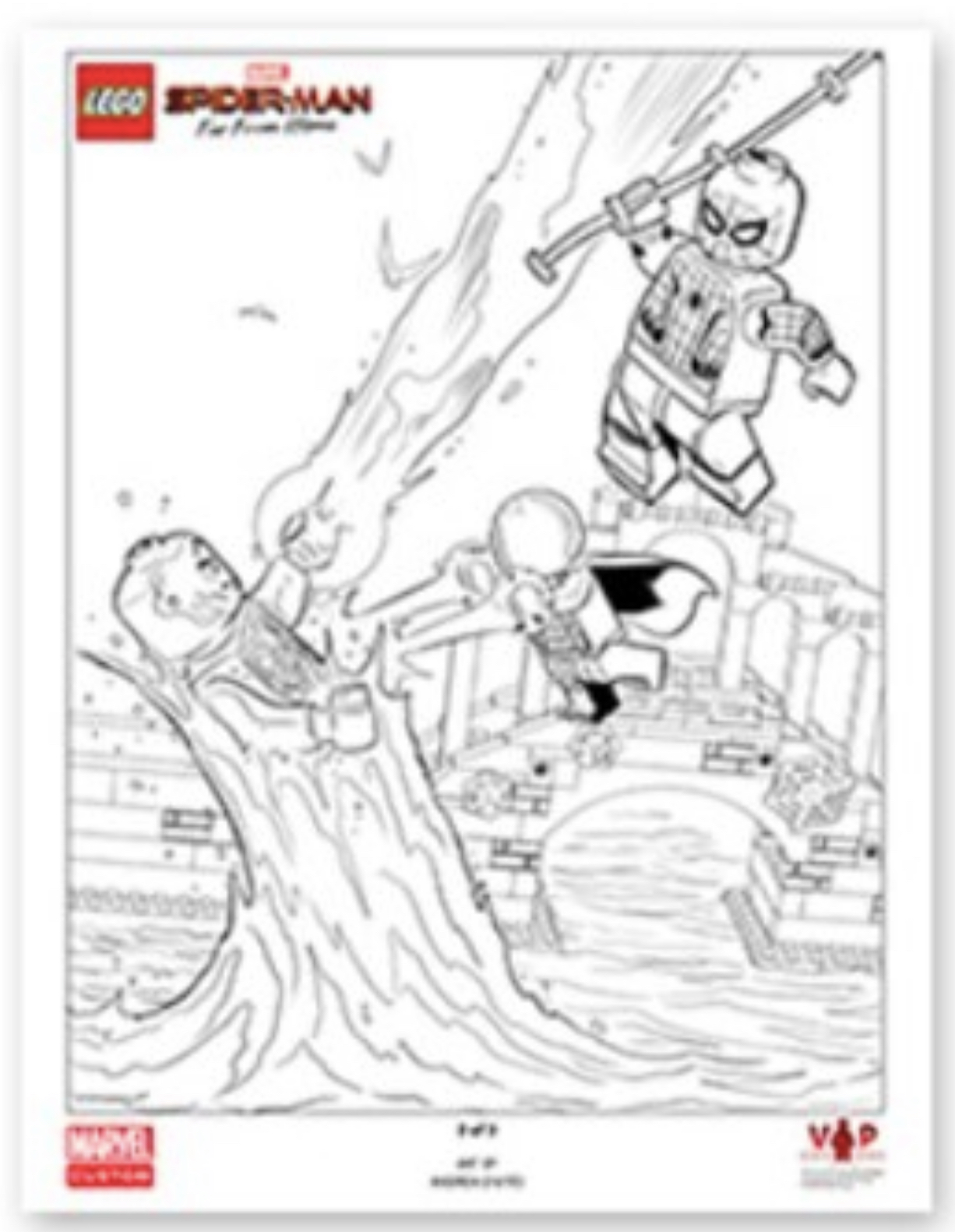 LEGO Spider-Man: Far From Home Black & White Art Print