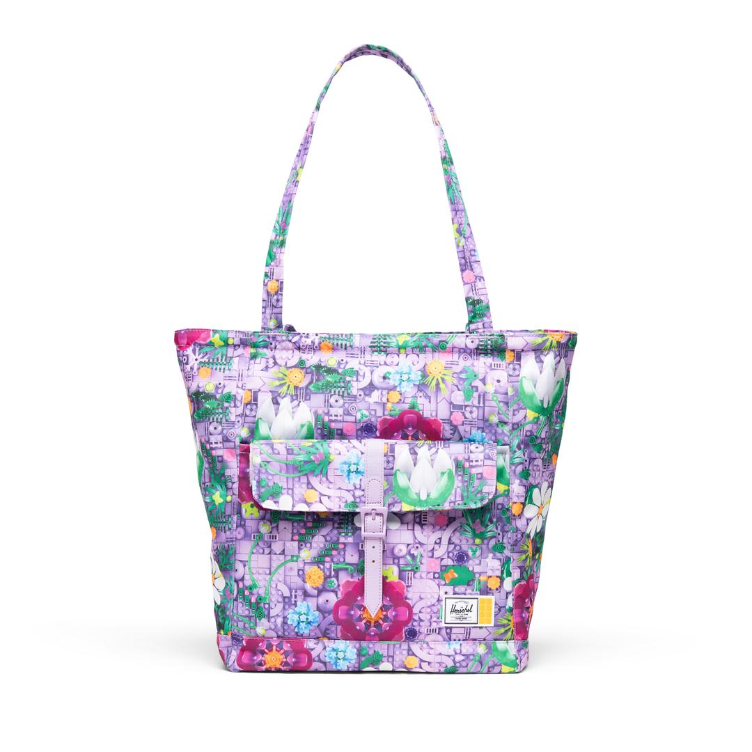 Herschel Retreat Tote - Botanical Floral Lavender