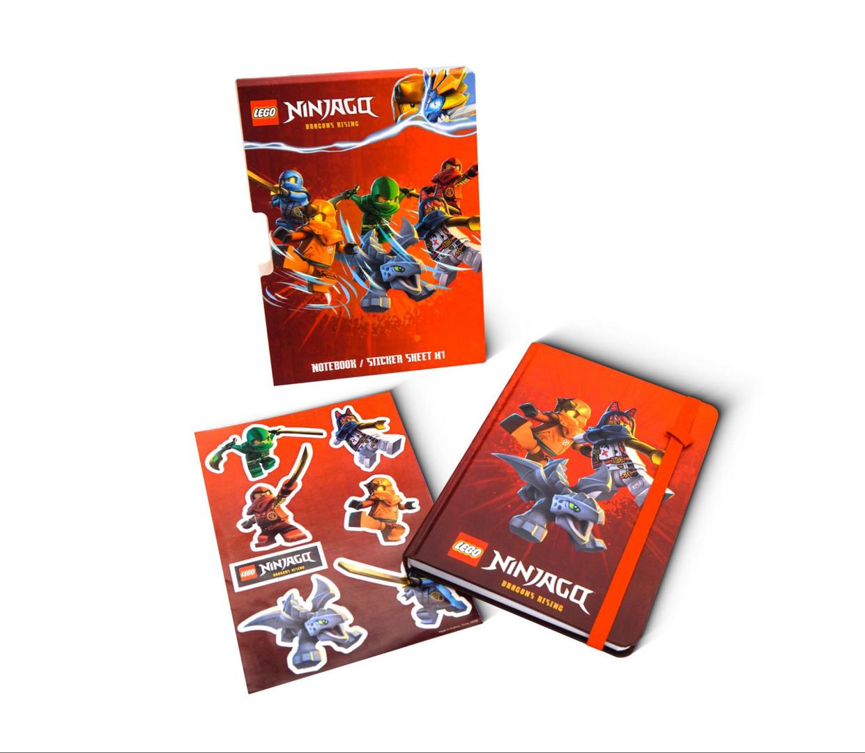 LEGO Ninjago Dragons Rising Sticker Sheet and Notebook