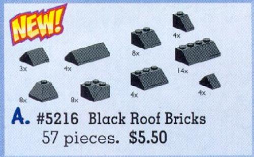LEGO Roof Bricks Assorted, Black