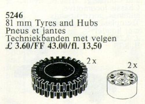 Main image of LEGO X-Large Tires / 81 mm Tyres and Hubs (5246-1)