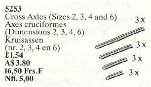 LEGO Cross Axles (Sizes 2, 3, 4, 6)
