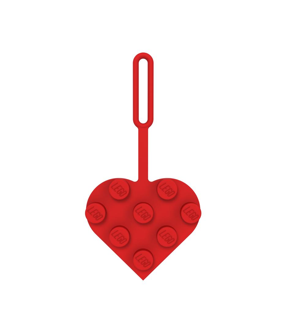 LEGO Gear - 3x3 Heart Red Bag Tag