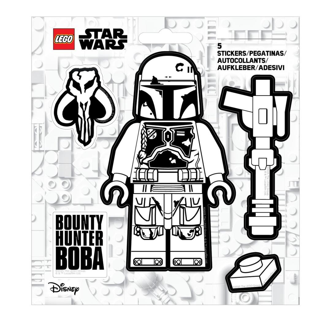 LEGO set 53802-1 Star Wars The Mandalorian Boba Fett Black and White Stickers - Image 1