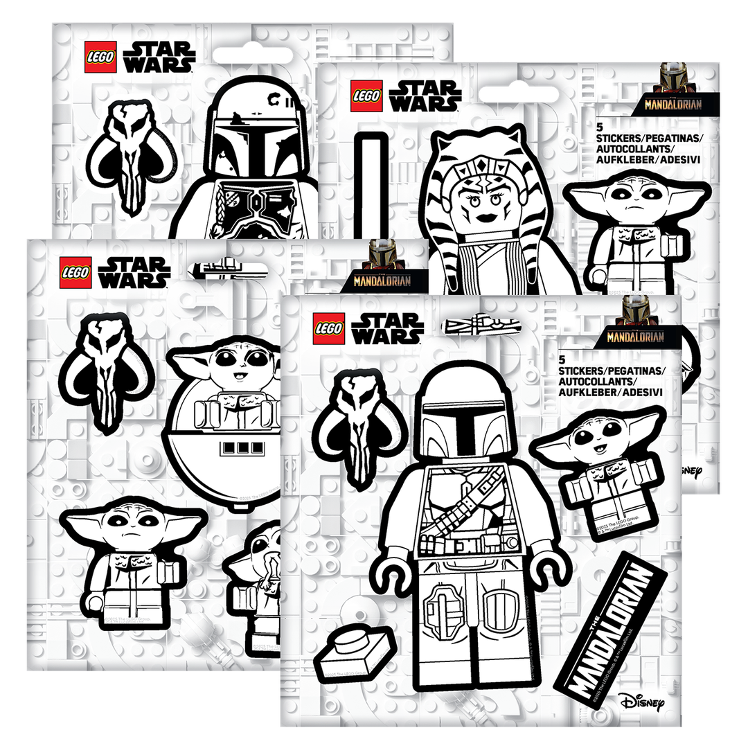 Star Wars The Mandalorian Black and White Stickers