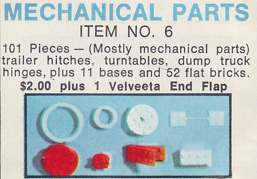 LEGO Velveeta Set No. 6 Mechanical Parts