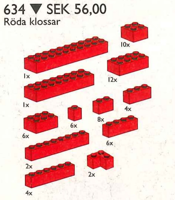 Main image of LEGO Extra Bricks in Red (634-1)