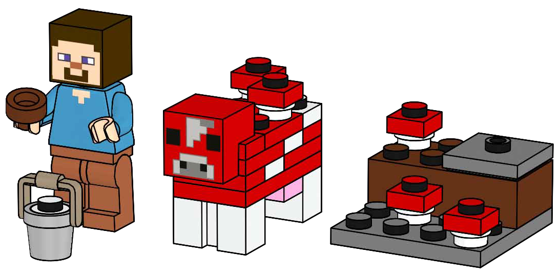 Main image of LEGO Steve and Mooshroom (662407-1)