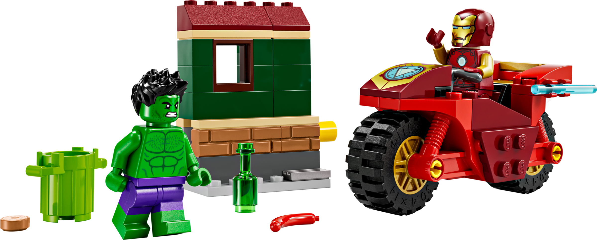 Main image of LEGO Iron Man with Bike and The Hulk (76287-1)