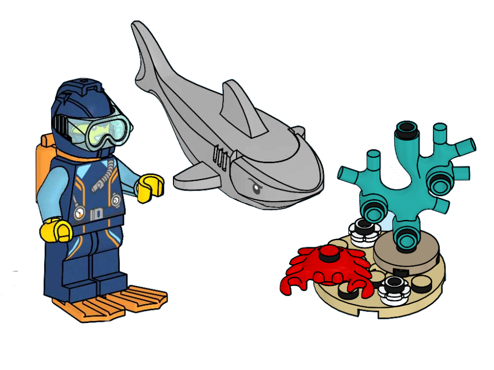 Main image of LEGO Diver, Shark and Crab (952406-1)