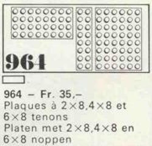 Main image of LEGO 10 building plates 2 x 8, 4 x 8, 6 x 8 (964-1)