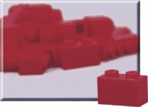 LEGO 1 x 2 Red Bricks (Pack of 50)