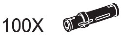 LEGO Long Black Connector Pegs (Pack of 100)